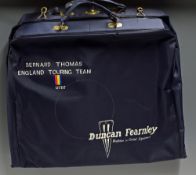 England Touring Team Duncan Fearnley Folding Suit Case marked with the MCC colours and Bernard