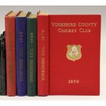 Yorkshire County Cricket Club 1947 to 1950 Year Books - all hard-back books, all have light wear and