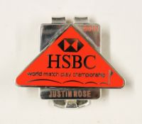 Justin Rose 2007 HSBC World Match Play Golf Championship official players engraved enamel money clip
