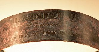 Greyhound Coursing - Extremely Rare and Early Waterloo Cup 1837 Dog Collar - a brass dog collar with