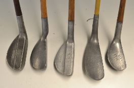 5x various alloy putters - 5x Mills Standard Golf Co putters 2x Ray models, BN bent neck model
