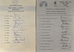 Selection of 1980s England Signed Team Sheets to include 978 Headingley Test Match, 1980 Centenary