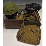 Militaria - Post War West German Military items - to include a metal helmet, water bottle, cap,