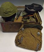 Militaria - Post War West German Military items - to include a metal helmet, water bottle, cap,