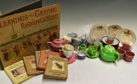 Box of Various Children's Pottery, Crockery etc. to include tea cups, saucers, pus The Tale of