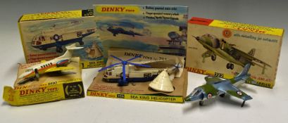 Dinky Toys Diecast Models 724 Sea King Helicopter in blue and white, with instructions, inner