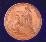 Sir Henry Hardinge, Treaty of Lahore 1846 - Copper Medal with case - In May 1844 he succeeded Lord