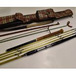 Fishing Tackle - Fishing Rod and Carry Case includes a Rod marked T.K.T., together with tartan style