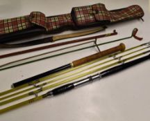 Fishing Tackle - Fishing Rod and Carry Case includes a Rod marked T.K.T., together with tartan style