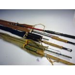 Fishing Rods to include Hardy 8 ½ 2pc with bag Edgar Sealey Float Rod 'Blue Match' 3pc with bag,