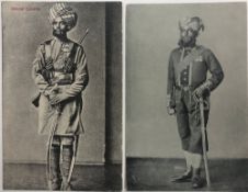 India & Punjab - Sikh of the Bengal Cavalry Postcard Two early vintage postcard showing a Bengal