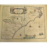 United States - Early Large Map Of The Colonies Of The Colonies Of Virginia And Florida By Blaeu