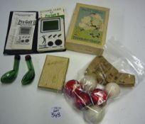 Various Golfing Items to include Pro Golf II Game, Tiddley-Golf Valentine's Party Games, Card Golf