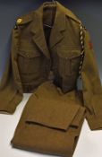 Militaria - 1949 Pattern Battledress Uniform: RASC to 2 Lt complete with trousers, divisional