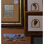 Cash's Delicately Woven Picture 'Shire Horses' a miniature woven picture, framed together with 2x