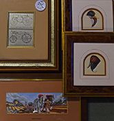Cash's Delicately Woven Picture 'Shire Horses' a miniature woven picture, framed together with 2x