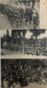 India & Punjab - Sikh Troops Marching Towards Western Front Three vintage WWI postcards showing Sikh