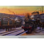 'When Steam was King' Railway Colour Print by Eric Bottomley, plus Old Wolverhampton Market by