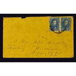 Confederate States - A Scarce Pair Of Early Confederate 5 Cents (Pen Cancelled) Bluestamps - With