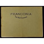 Cunard Liner 'The New Franconia' Promotional Brochure 1923 an impressive 16 page publication, 18