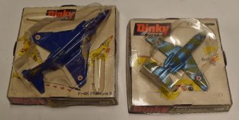 Dinky Toys Aircraft Diecast Models 725 F-4K Phantom II in blue plus 728 R.A.F Dominie both with
