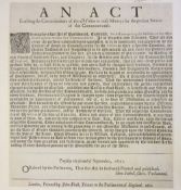 Broadside - Commonwealth 1651 - Entitled "An Act Enabeling The Commissioners Of The Militia To Raise