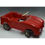 1970s Red Pedal Car Toy complete with window screen, headlights etc. measures 32 inches