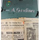 Selection of Wartime Newspapers belonging to Sergeant A. Gardiner within a folder with Gardiner to