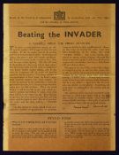 Scarce 'Beating the Invader' 'A message from the Prime Minister' Winston Churchill Leaflet - London: