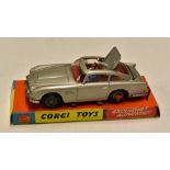 Corgi Toys Diecast Model 270 'James Bond' Aston Martin D.B.5 silver with red interior and tyre