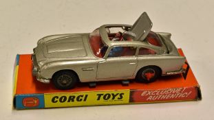 Corgi Toys Diecast Model 270 'James Bond' Aston Martin D.B.5 silver with red interior and tyre