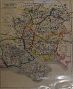 Shropshire - Thomas Moule 1836 Shropshire Map in colour together with John & Charles Walker 1850 '