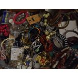 Large selection of costume Jewellery to include necklaces, rings, bracelets and more (Quantity) Box