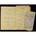 White Star Line 1930 Dinner Menu for Christmas Day together with Albert Waltner of Brooklyn 1927