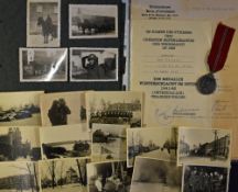 WWII Russia Photo Album plus Eastern Front 1942 Medal and Document - an interesting collection of