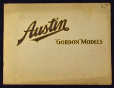 Austin "Gordon Models" Season 1931 Catalogue - A fine 16 page sales catalogue illustrating their