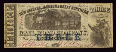 Confederate States - New Orleans, Jackson & Great Northern Rail Road Company. New Orleans 16th