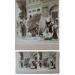 The Great Drum of the Golden temple Amritsar - Rare late Victorian stereoview by BW Kilburn of the
