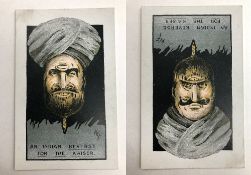 India & Punjab - WWI Propaganda Postcard of a Sikh / Kaiser a vintage first world war postcard