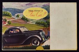 Ford Car With V8 Engine 1936 Sales Brochure - A 4 page Sales Brochure that folds out to a large
