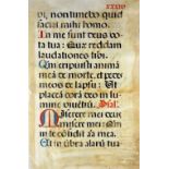 c.1600 2x Large Antiphonal Leaves both vellum, with large black and red text, measure 43x65cm