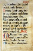 c.1600 2x Large Antiphonal Leaves both vellum, with large black and red text, measure 43x65cm