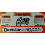 Excelsior Motor Cycles. 1949 Sales Catalogue - Fold out catalogue illustrating and detailing their