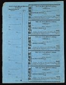 Railway - Complete Sheet of 5x 1830s Railway Tickets. York And North Midland Railway 1839 - 2nd