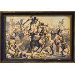 'Terrific Combat between Richard Coeur de Lion and Saladin 1191AD' Lithograph - framed measures