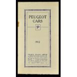 Lion Peugeot Cars Sales Catalogue 1912 - An early 8 page Sales Catalogue in English illustration and