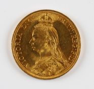 1887 Victoria Jubilee Head £2 Gold Coin celebrating 50 years on the throne, the reverse features the