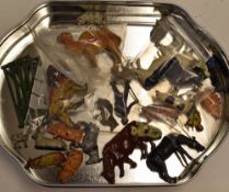 Britains Lead Farmyard Animals a mixed selection, some marked J Hill & Co, loose and some wear to