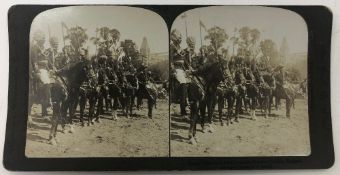 India & Punjab - Sikh Bengal Lancers in London Stereoview A vintage photographic stereoview Of