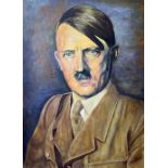 Original Conrad Hommel (1883-1971) Painting of Adolf Hitler originally from the Kunsthaus Berlin.